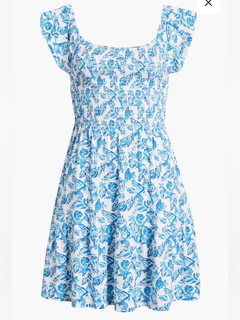 Lilly Pulitzer Jilly smocked dress in "Resort White Shell 🐚” print